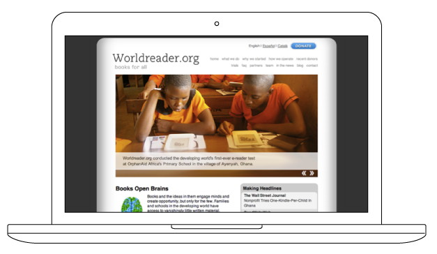 2009 Worldreader.org site designed and build by BKW Partners